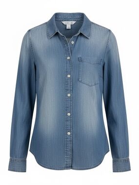 Old Navy Faded Blue Denim Button-Front Shirt